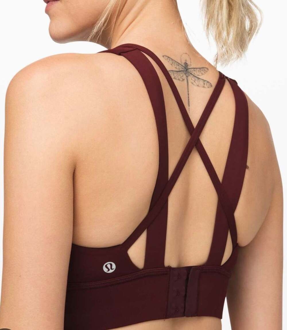 Lululemon Breath It In Sports Bra Size 10 Red Merlot